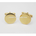 2016 Fashion Gold Plating Cufflink Adicionar logotipo personalizado